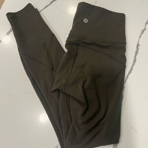 Lululemon In Movement 25” Everlux Tights – Dark Olive, Size 2